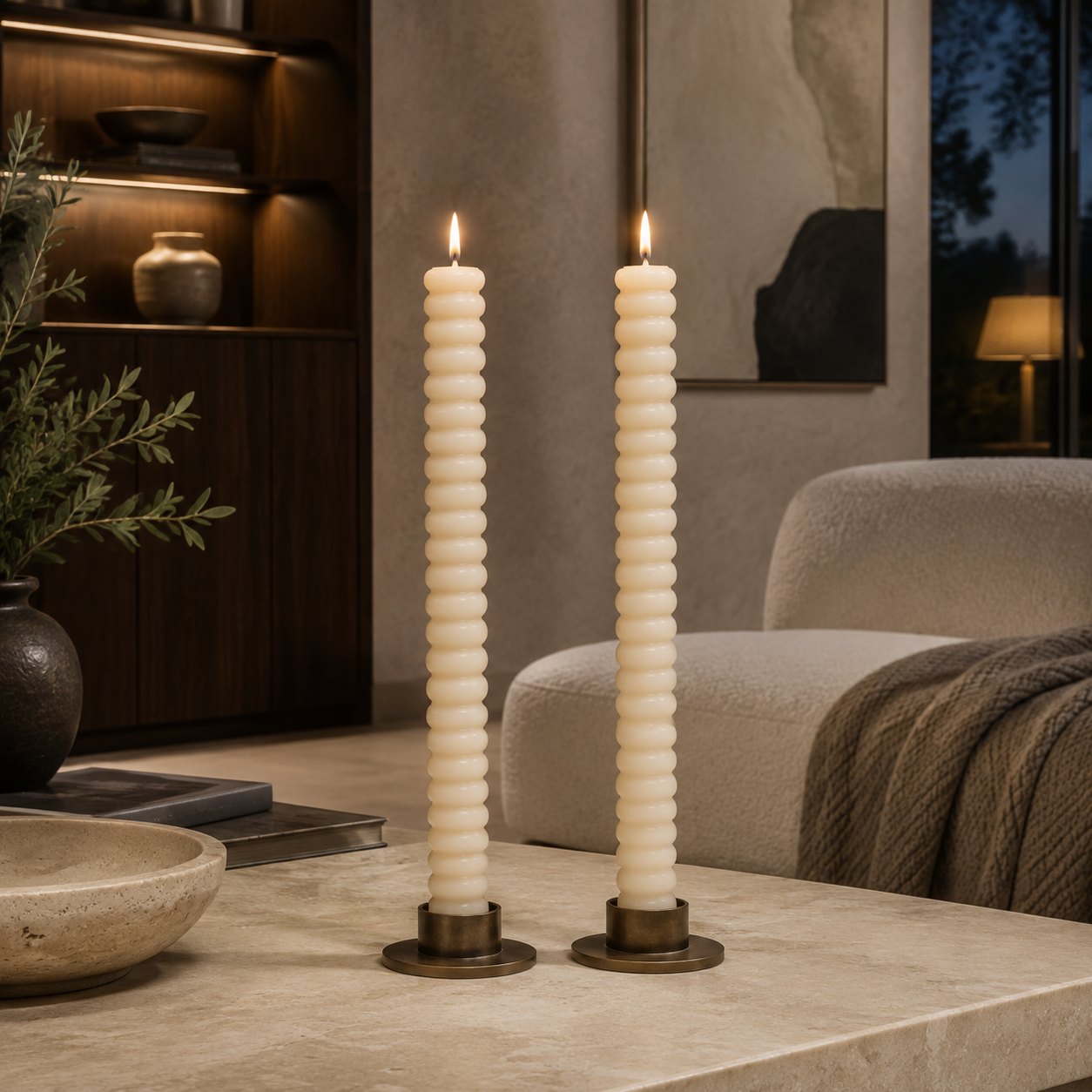 VELAS LINEAS BLANCAS SET2