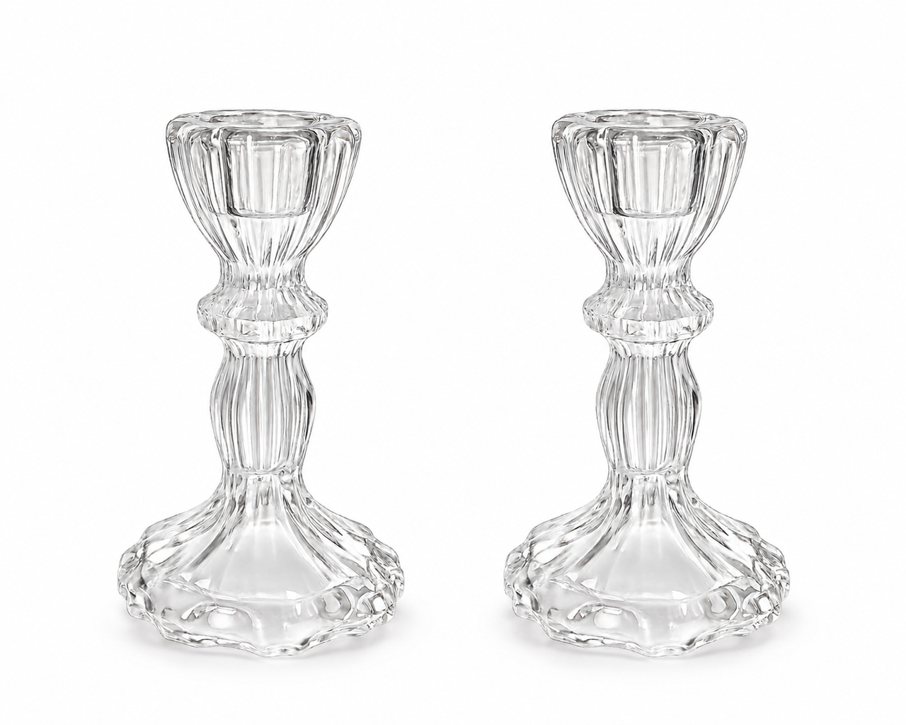 set 2 candelabros cristal