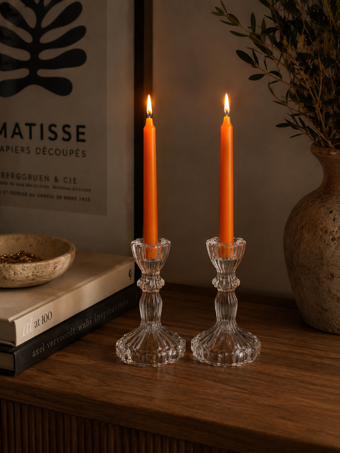 set 2 candelabros cristal