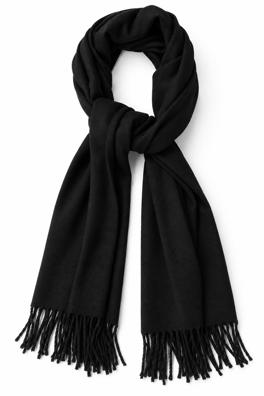 BUFANDA COLOR LISO NEGRO