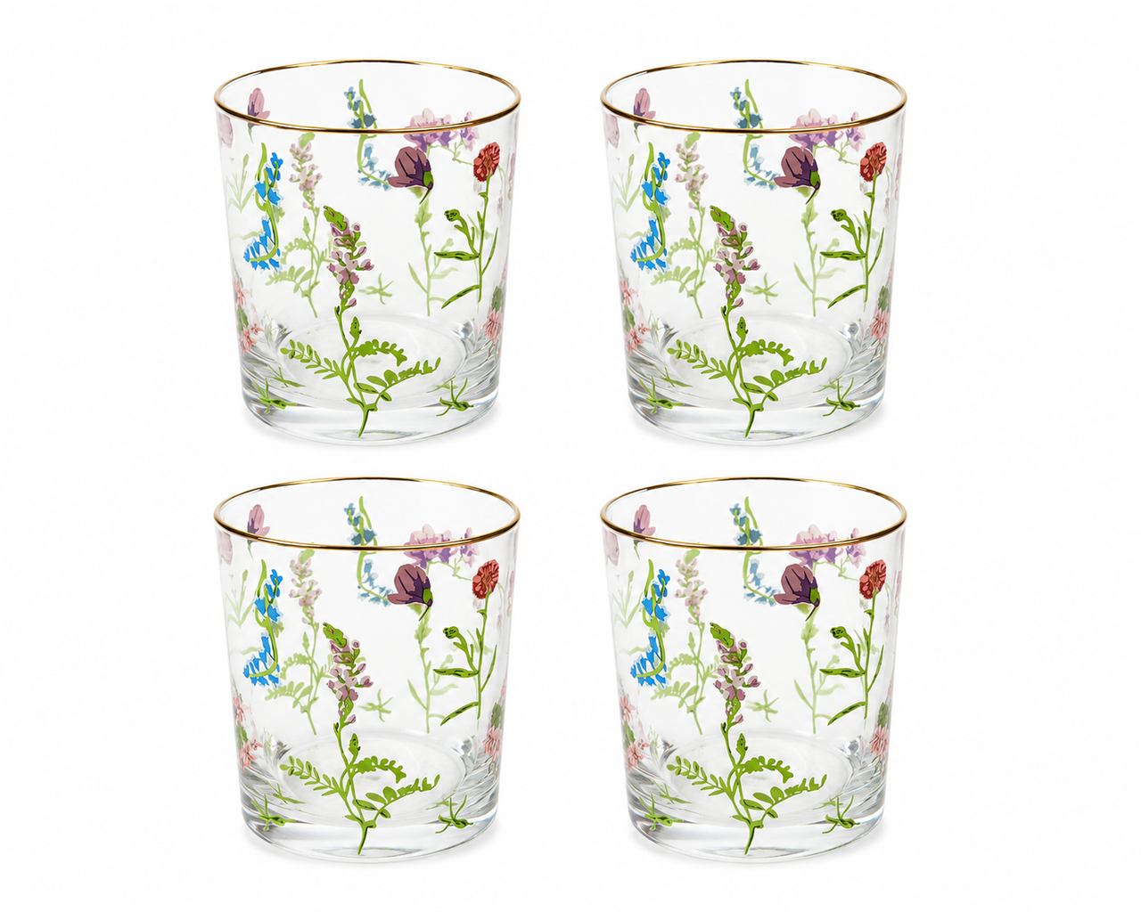 VASOS FLORES SET 4