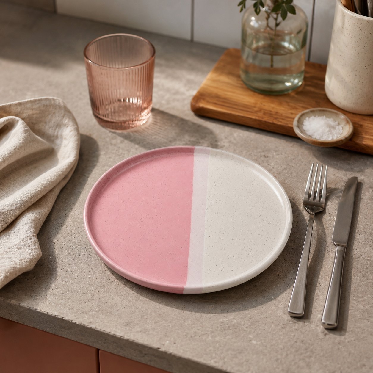 PLATO LINEA ROSADO