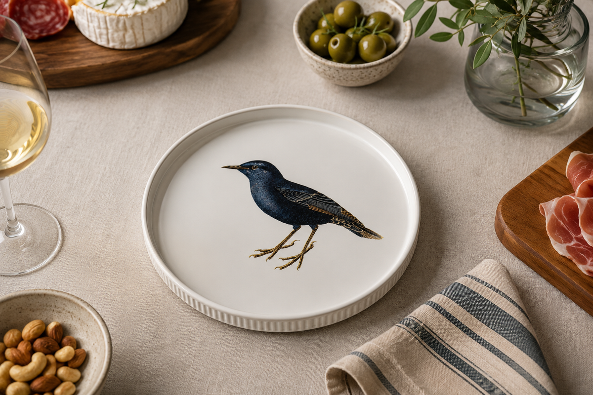 PLATO PAJARO AZUL 21.5CM
