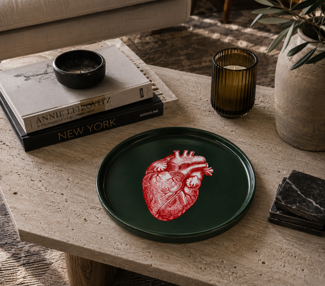 PLATO CORAZON 21.5CM VERDE
