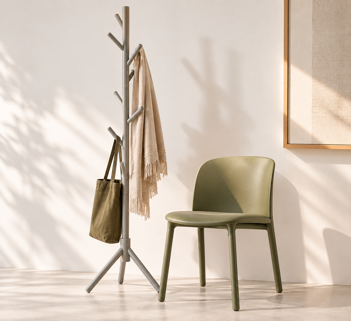 PERCHERO COLGADOR DE MADERA HAYA COLOR GRIS