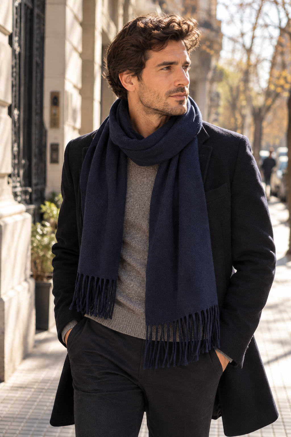 BUFANDA COLOR LISO NAVY