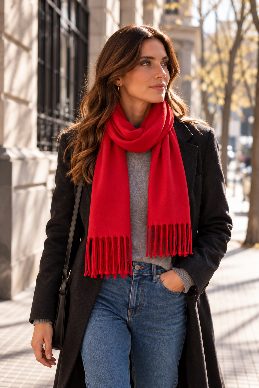BUFANDA COLOR LISO ROSA