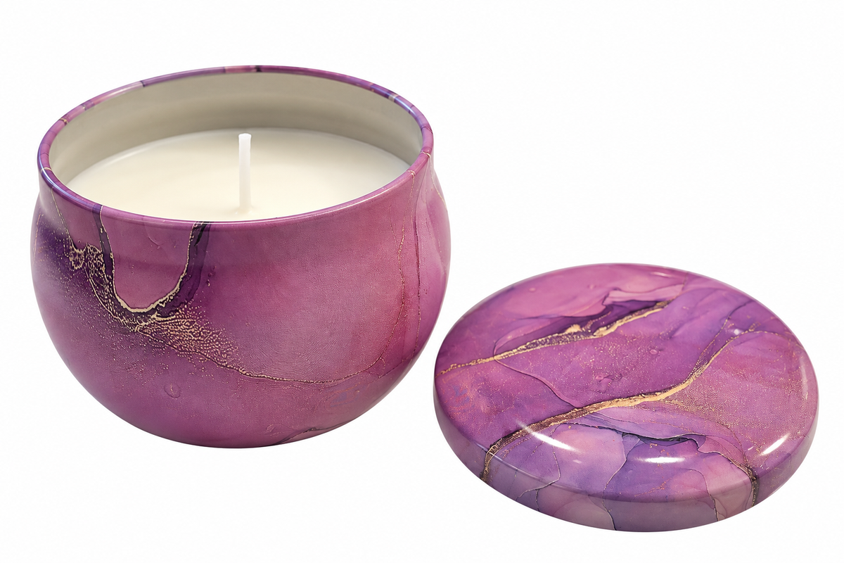 VELA MARMOLEADA MORADA